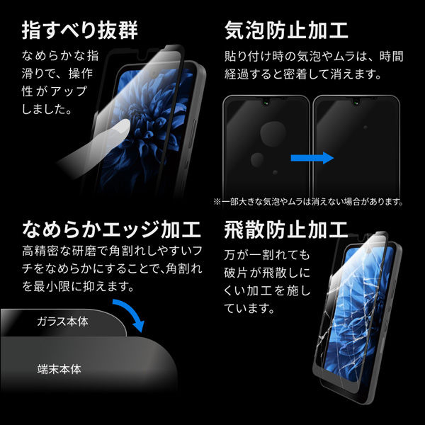 AQUOS wish3 SH-53D/wish2 SH-51C/wish SHG06 ガラスフィルム 全画面