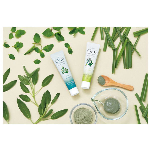 グローバルプロダクトプランニング デンタルペースト50g ハーブ&クレイ レモングラス&ミント（日本製 天然由来 泥 口腔エステ）（直送品） 湿潤剤 溶剤 グローバルプロダクトプランニング レモングラス&ミント