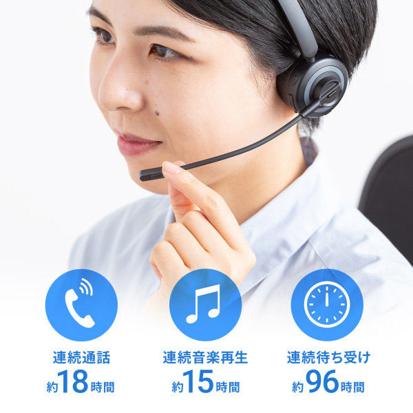 サンワサプライ Bluetoothヘッドセット(ノイズキャンセル機能