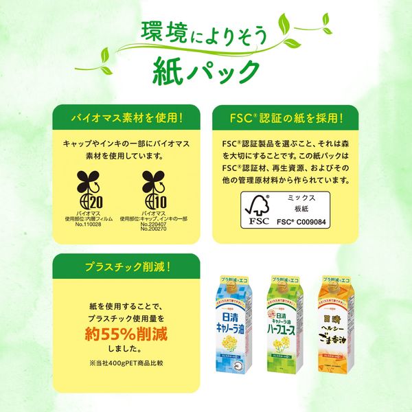 日清キャノーラ油 450g 紙パック 1個 日清オイリオ コレステロール0