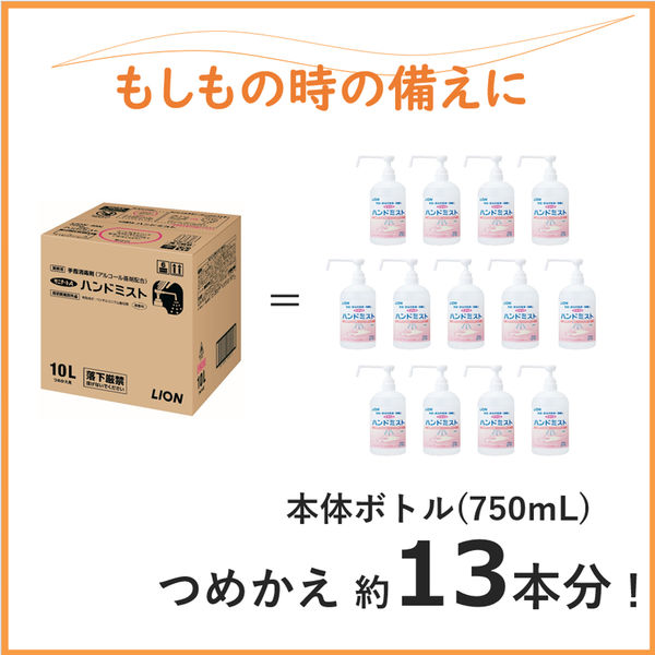 サニテートAハンドミスト 消毒液 手指 アルコール消毒液 備蓄 10L 1個