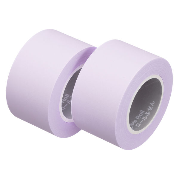 アスクル はたらく ロールふせん 25mm×10m巻 パステルパープル 1箱（2