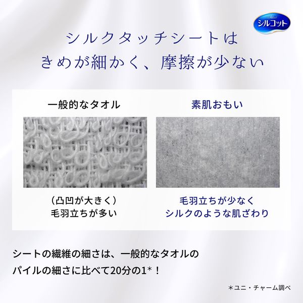 ユニ・チャーム シルコットフェイシャルタオル 素肌おもい40枚