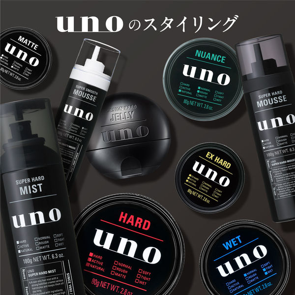 UNO（ウーノ）ムース（スーパーハード）180g 整髪料 メンズ 男 ファイントゥデイ - アスクル