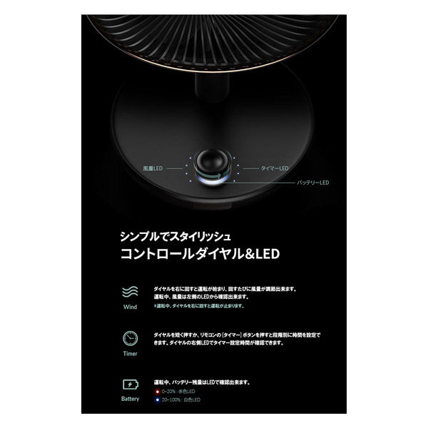 LUMENA（ルーメナー） コードレス 扇風機 FAN PRIME2 ブラック