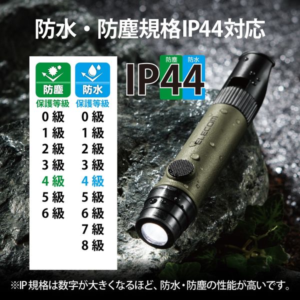 切り替えが可能なLEDランタン 防水防塵機能付き 3色の せま