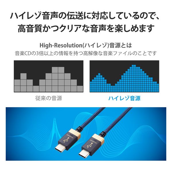 エレコム DH-TCC10 USBオーディオケーブル(USB Type-C(TM) to USB Type-C(TM)) DHTCC10