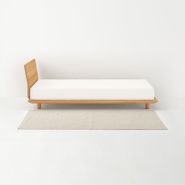 無印良品 洗いざらしの綿キルティングラグ 100×195cm ライトベージュ