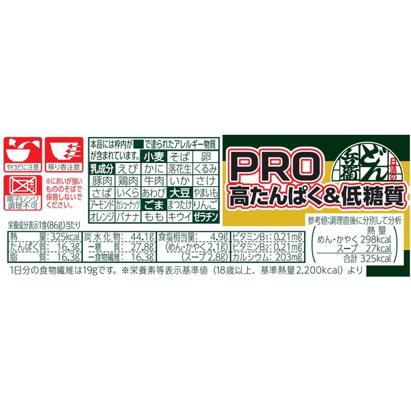 日清食品 日清のどん兵衛PRO（プロ） 高たんぱく＆低糖質 きつねうどん