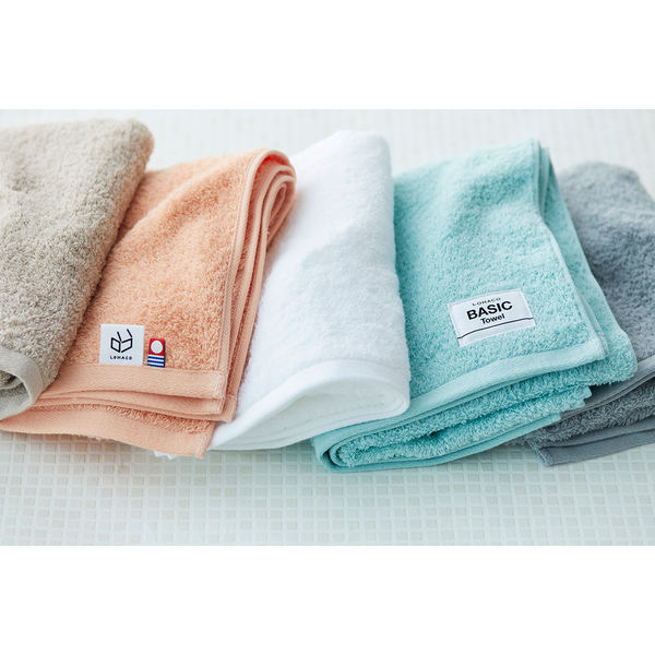 今治タオル フェイスタオル LOHACO Basic towel アプリコットオレンジ 約34×80cm 3枚 オリジナル アスクル