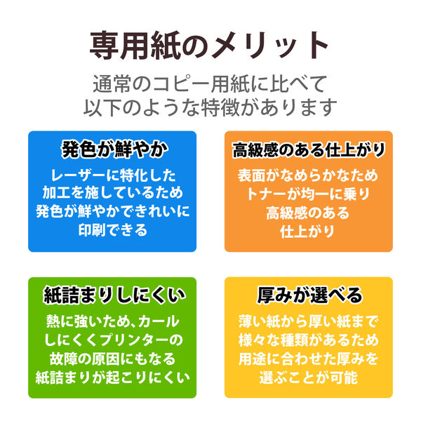 レーザープリンター用紙 マット紙 標準 A4 50枚 両面印刷 コピー用紙