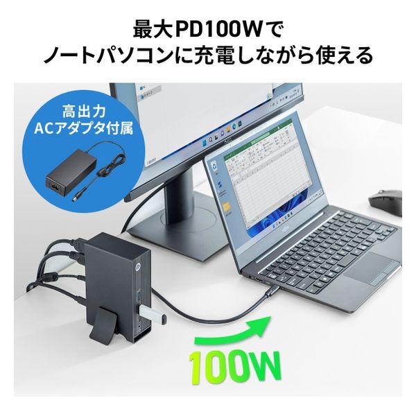 サンワサプライ - USB-CVDK11 USB Type-Cドッキングステーション(3画面出力対応)