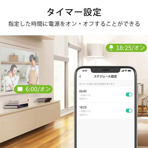 電源プラグ スマートプラグ 電源タップ 2P式 遠隔操作対応