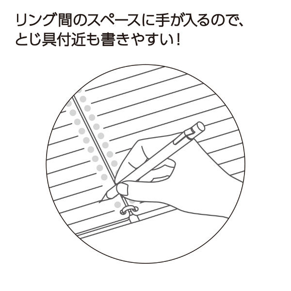 コクヨ キャンパスノートのように使えるバインダー（2×2リング） B5 26穴 ネイビー ルーNP704DB 1セット（5冊）