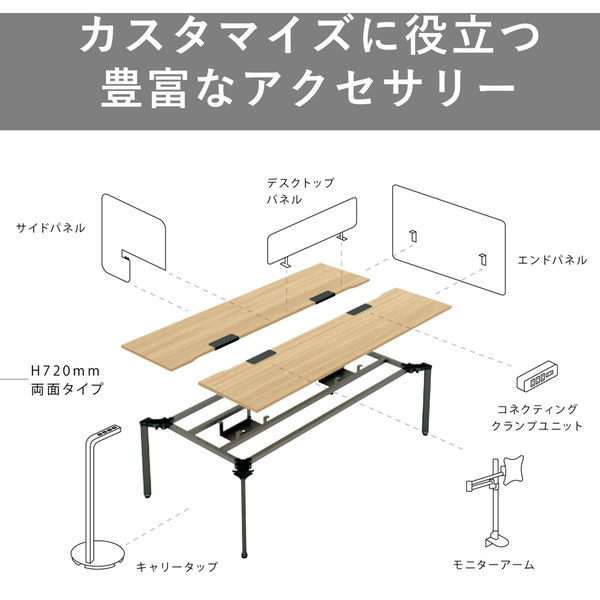 組立設置込】プラス minimo オプション デスクパネル 両面 ブルー MI-084WNP-R 1台（直送品） - アスクル