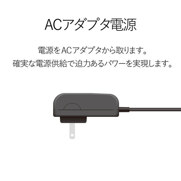 エレコム コンパクトスピーカー/6W/AC電源/ブラック MS-P08ABK 1個