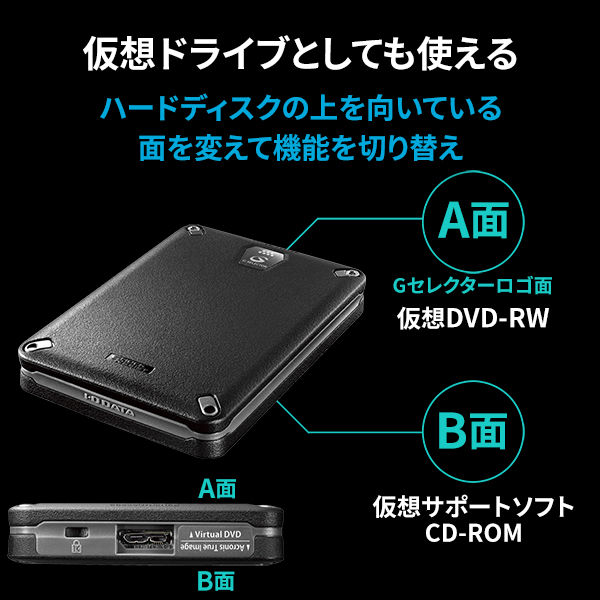 アイ・オー・データ機器 ＵＳＢ３．０／２．０対応 耐衝撃ポータブル