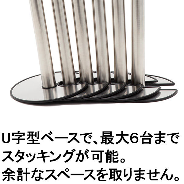 アスクル べルトポールパーティション スタッキング シルバー レッドベルト 直径355×高さ868mm 1箱（2台入） オリジナル - アスクル