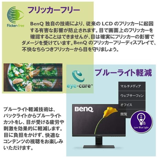 ベンキュー 21.5インチ Full HD アイケア モニター GW2280 1台 - アスクル