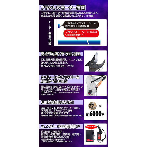 ニシガキ工業 太丸充電プロS750(バッテリー・充電器付) N-940 １台