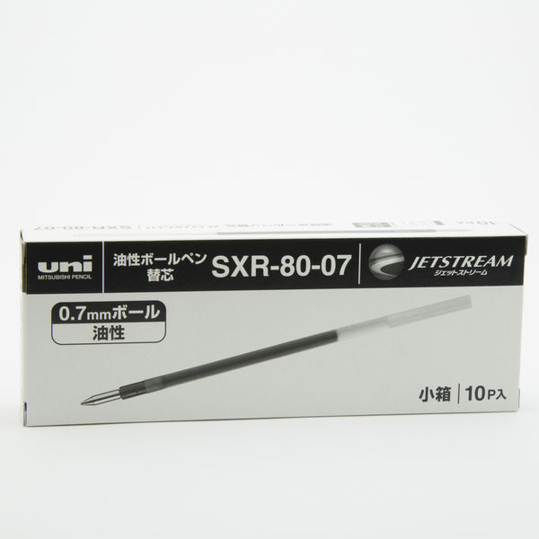 三菱鉛筆uni ジェットストリーム多色・多機能用替芯　紙パッケージ　0.7ｍｍ　黒 SXR8007K.24 1箱（10本入）