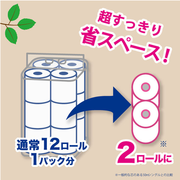 丸富製紙 スーパーロングトイレットペーパー なが〜くなが〜く使える６倍巻きＭＡＸ３００ｍ２ＲＳ (1パック(2個入り))(7-4112-03)  取り寄せ商品