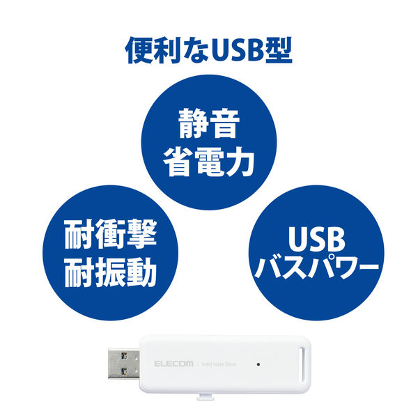 SSD 外付け 500GB スライド式 高速 耐衝撃 ホワイト ESD-EMB0500GWH