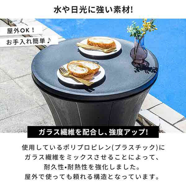 三栄コーポレーション 昇降可能・収納付きガーデンテーブル・肘 三栄コーポレーション 昇降可能・収納付きガーデンテーブル・肘