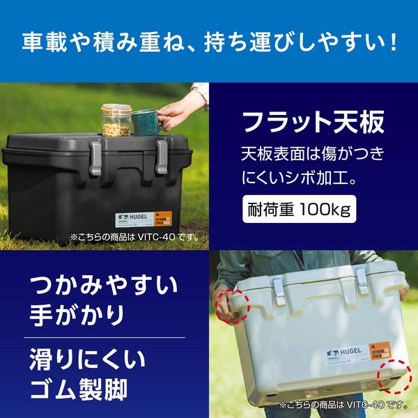 アイリスオーヤマ HUGEL クーラーボックス 40L カーキ TC-40 1台