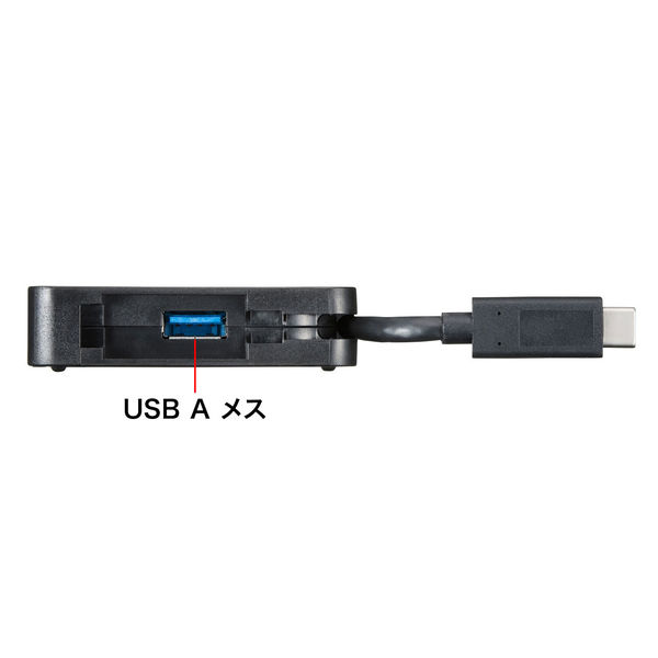 サンワサプライ USB Type C-マルチ変換アダプタ with LAN AD-ALCMHVL 1