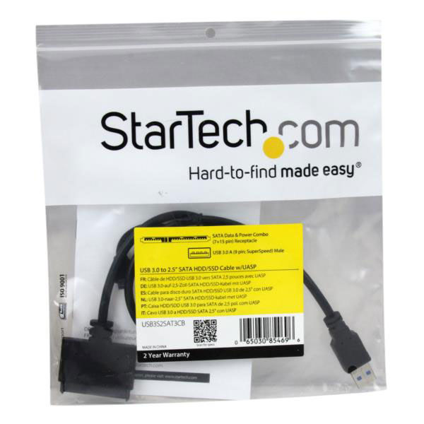 SATA - USB 変換ケーブルアダプタ UASP対応 USB3S2SAT3CB 1個 StarTech