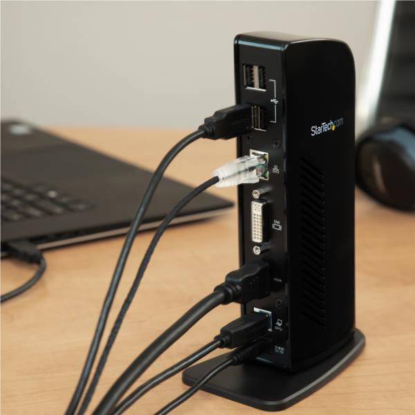 Startech.com ドッキングステーション USB 3.0 2画面 ハブ 縦型