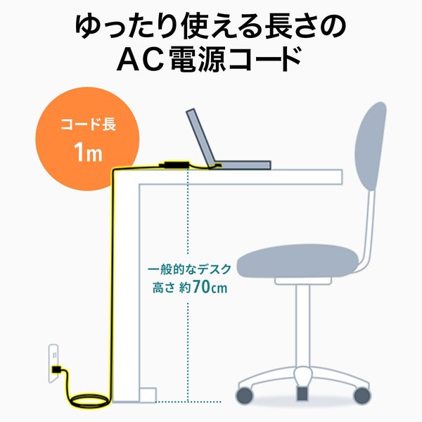 サンワサプライ ノートパソコン用ACアダプタ（65W・マルチタイプ） ACA