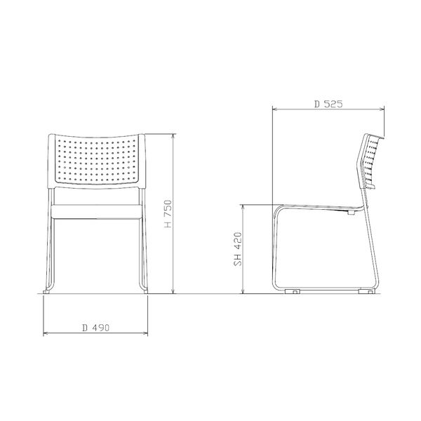 アイリスチトセ LTSシリーズ スタッキングチェア ライタス ブルー（直送品） - アスクル