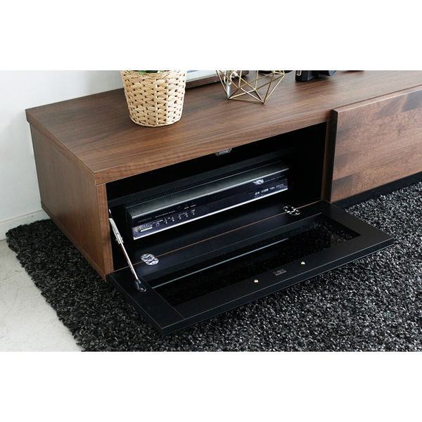 【直接お渡し】テレビボード 幅1195mm 軒先渡し】quad TVボード 幅1800mm ブラウン 1台 東馬 （直送品