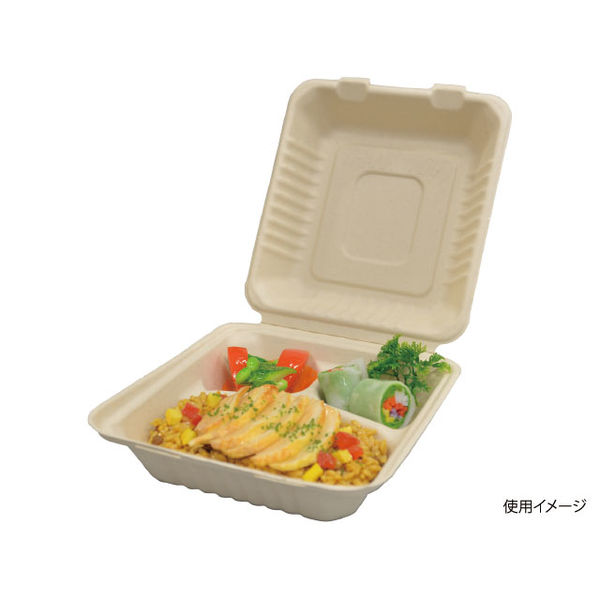 パックスタイル エコ容器 BB竹バガス ランチ 200-220-3 パルプモールド