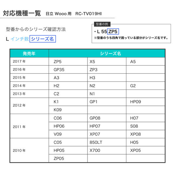 朝日電器 テレビリモコン　日立用 RC-TV019HI 1個