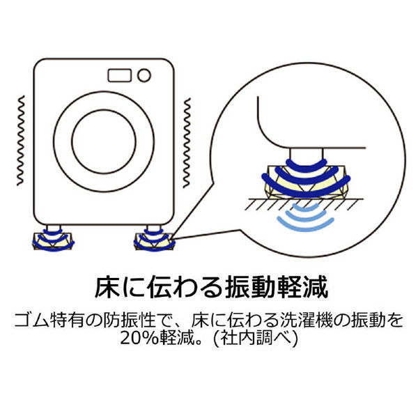 タツフト 洗濯機用 高さ調整 ゴムマット あしあげ隊シリーズ 4個入り