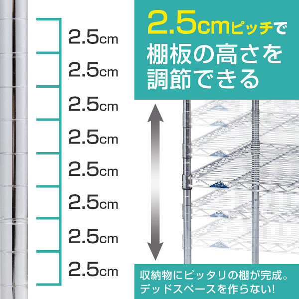 ルミナス ポール径25mm セット品 スリムスチールラックN 5段 幅 ルミナス ポール径25mm セット品 スリムスチールラックN 5段 幅