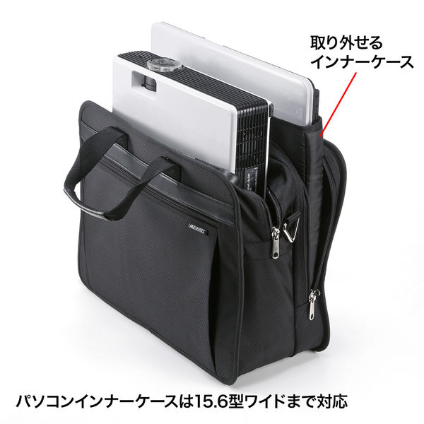 日本モバイルプリンタ/プロジェクター バッグ（15.6インチワイド対応・ブラック） ビジネス サンワサプライ BAG-MPR3BKN 新品 送料無料 ブリーフケース、書類かばん