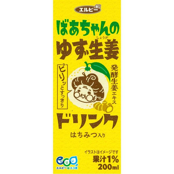 エルビー ばあちゃんのゆず生姜ドリンク 200ml 1セット（48本