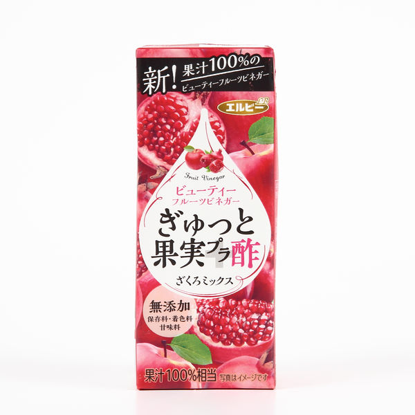 エルビー ぎゅっと果実+酢 ざくろミックス 200ml 1セット（48本