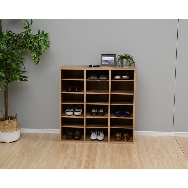 スーパーセール 半額 YAMAZEN 1台（直送品 CSCN-8585(OAK3D) シューズキャビネット キャビネット・サイドボード