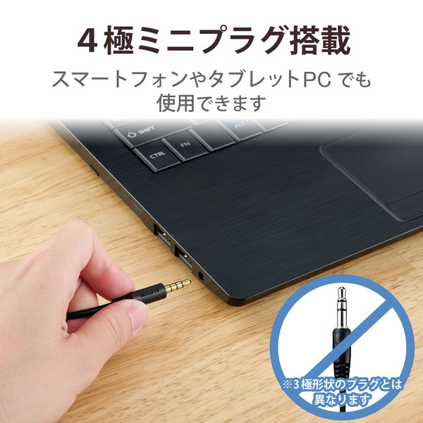 ヘッドセット 3.5mm4極ミニプラグ マイク搭載 両耳 ヘッドセット 3.5mm4極ミニプラグ マイク搭載 両耳