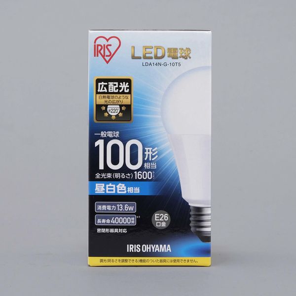 アイリスオーヤマ LED電球 E26 広配光タイプ 昼白色 100形相当（1600lm） LDA14N-G-10Ｔ5 1個