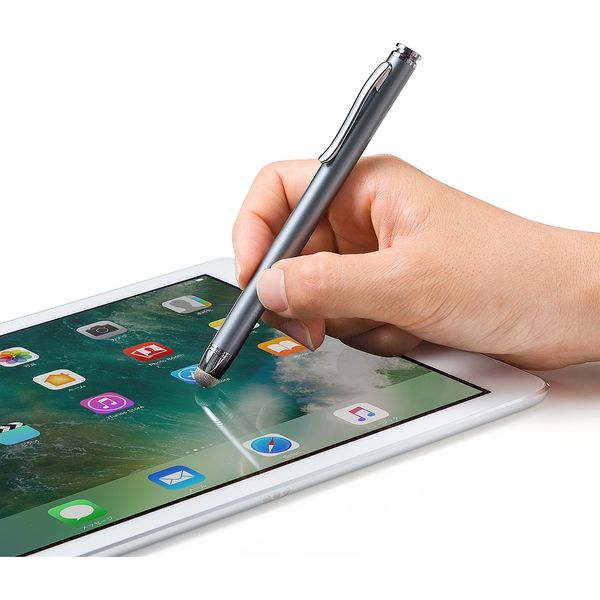 サンワダイレクト タッチペン スマートフォン / タブレット iPhone / iPad 導電繊維 スタイラスペン 200-PEN031GY