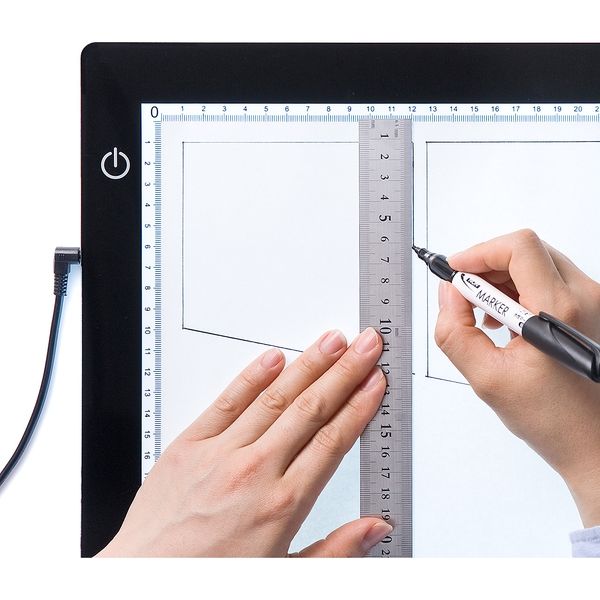 サンワダイレクト LEDトレース台（薄型・A2サイズ・無断階調光機能付