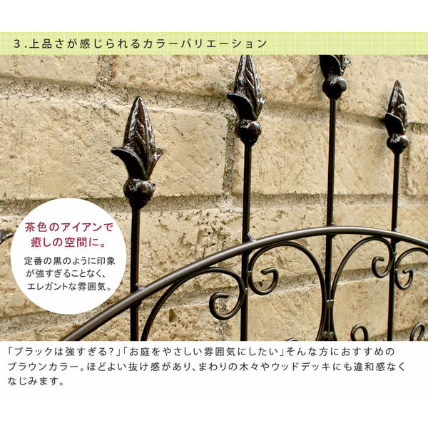 住まいスタイル アイアンローズフェンス 幅620×高さ2190mm ダーク
