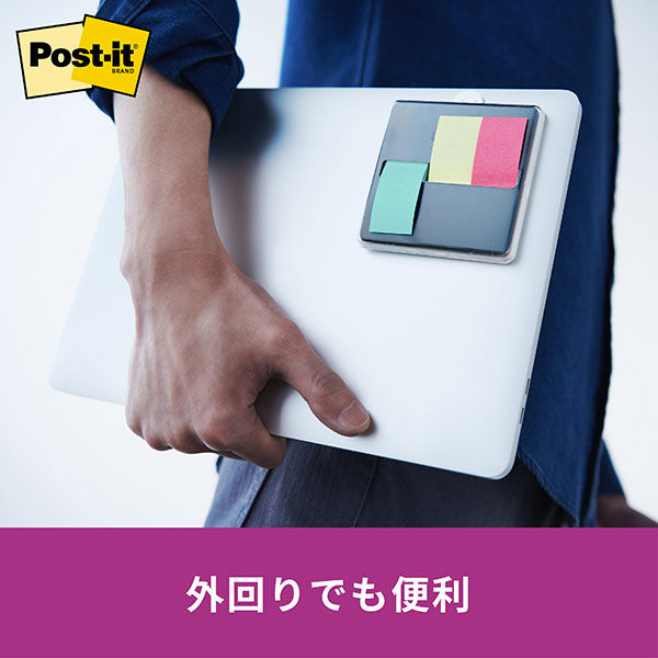 【強粘着】ポストイット 付箋 ポータブルふせん ポップアップ PC用 本体黒 2サイズ 2色 1パック POFP-COM1