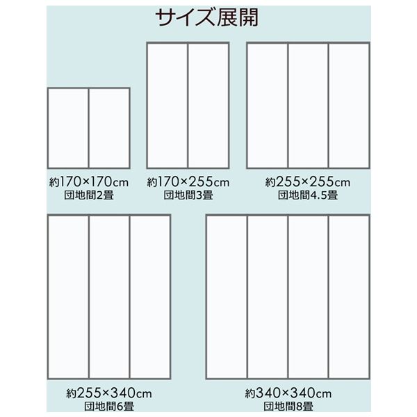 い草花ござカーペット 『DXピーア』 ブルー 団地間3畳 (約170×255cm)
